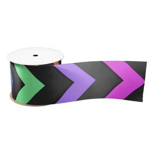 Colorful Chevron Vibrant Cool Summer Fun Pattern Satinband (Spule)