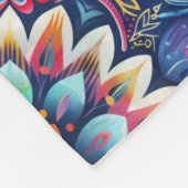 Colorful Chic Boho Mandala Tile Pattern Fleecedecke (Ecke)