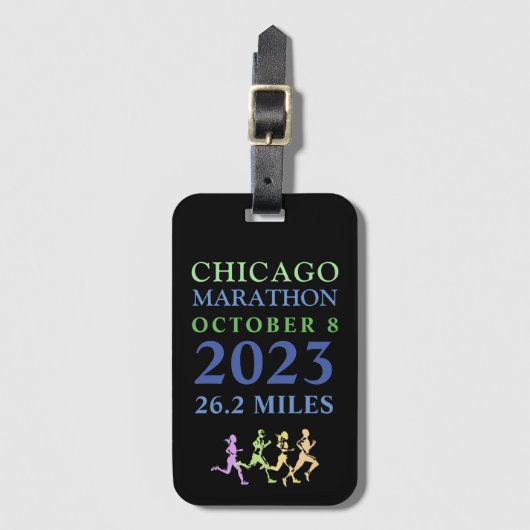 Colorful Chicago Marathon 2023 Custom Text Luggage Gepäckanhänger (Vorderseite Vertikal)