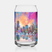 Colorful Chicago Skyline Dosenglas (Vorderseite)