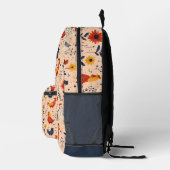Colorful Chicken Art Pattern Background Bedruckter Rucksack (Rechts)