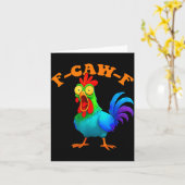 Colorful Chicken Funny F-caw-f Chicken Fcawf Karte (Gelbe Blume)