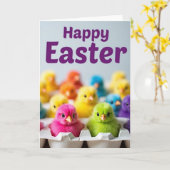 Colorful Chicks Greeting Card Karte (Gelbe Blume)