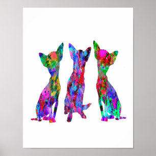 Colorful Chihuahua Art Gift   Geschenk für den bes Poster