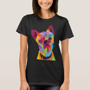 Colorful Chihuahua Cute Dog S Head Artistic Geomet T-Shirt