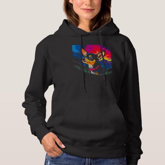 Colorful Chihuahua Dog Hoodie (Vorderseite)