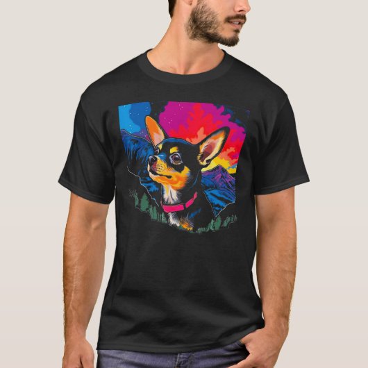 Colorful Chihuahua Dog T-Shirt (Vorderseite)