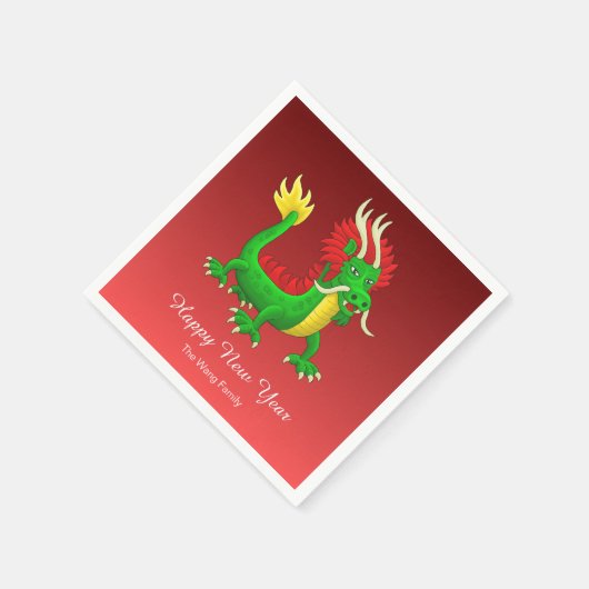 Colorful Chinese Dragon Serviette (Ecke)