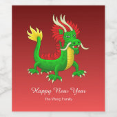 Colorful Chinese New Year Dragon Weinetikett (Einzelnes Label)