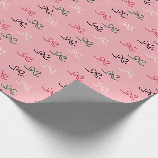 Colorful Christmas Bow Pattern Geschenkpapier (Ecke)