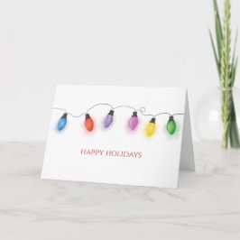 Colorful Christmas Bulbs Folded Holiday Card Dankeskarte