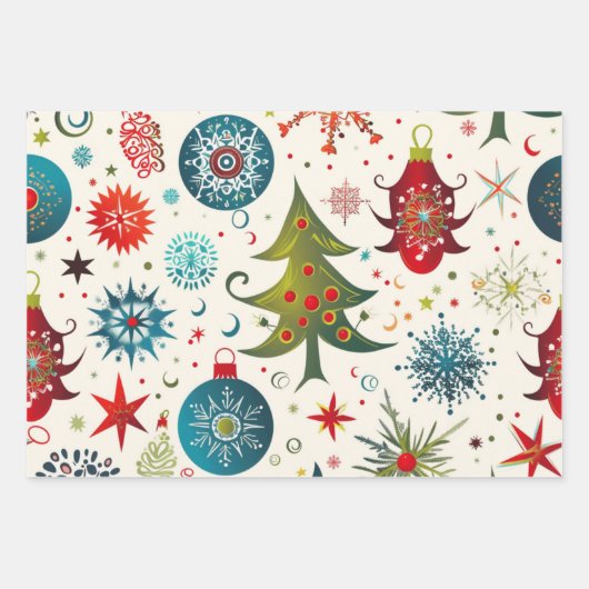 Colorful Christmas Festive Classic Geschenkpapier Set (Vorderseite 3)