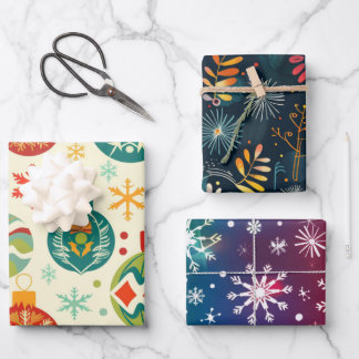Colorful Christmas Festive Classic Geschenkpapier Set