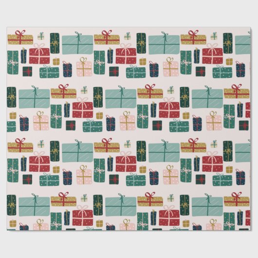 Colorful Christmas Gift Box Patterns Geschenkpapier (Flach)