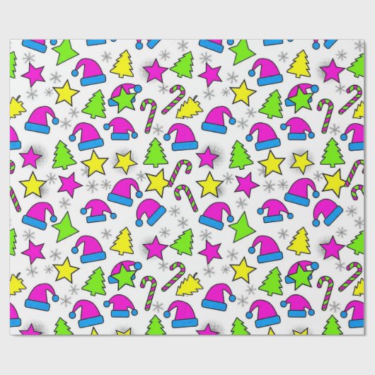 Colorful Christmas Holiday Seamless Pattern Geschenkpapier (Flach)