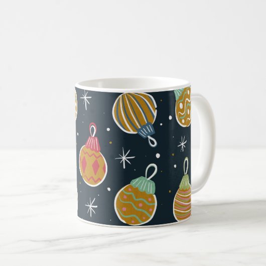 Colorful Christmas Ornament Pattern Mug Kaffeetasse (VorderseiteRechts)