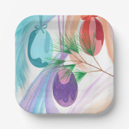Colorful Christmas Ornaments Paper Plates Pappteller