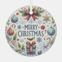 Colorful Christmas Symbols-Merry Christmas Text
