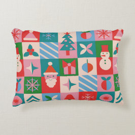 Colorful Christmas Themed Grid Of Holiday Icons Dekokissen