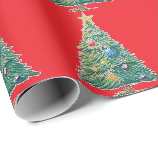 Colorful Christmas Tree Geschenkpapier (Rolleneckpunkt)