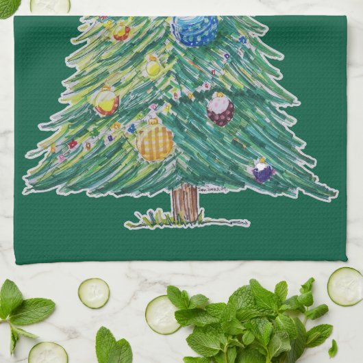 Colorful Christmas Tree Geschirrtuch (Gefaltet)