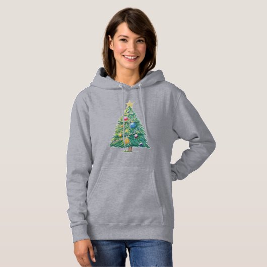 Colorful Christmas Tree Hoodie (Vorne ganz)