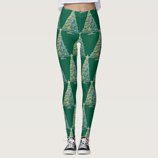 Colorful Christmas Tree Leggings (Vorderseite)