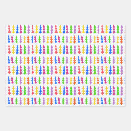 Colorful Christmas Tree Pop Art Geschenkpapier Set