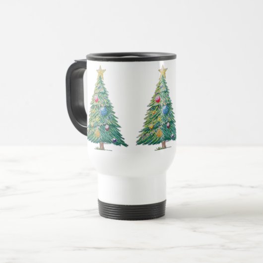 Colorful Christmas Tree Reisebecher (Vorderseite Links)
