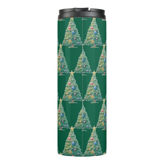 Colorful Christmas Tree Thermosbecher (Rückseite)