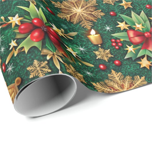 Colorful Christmas Vibe Festive Pattern Geschenkpapier (Rolleneckpunkt)