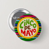 Colorful Cinco De Mayo Fiesta Feier Button (Vorne & Hinten)