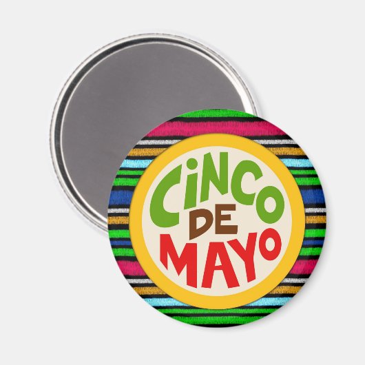 Colorful Cinco De Mayo Fiesta Feier Magnet (Vorderseite/Rückseite)