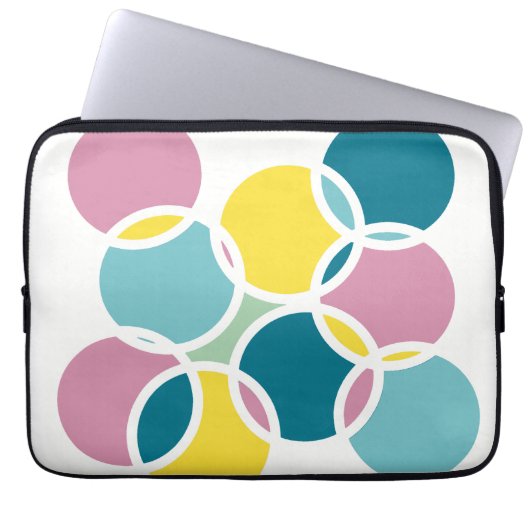 Colorful Circle Design – Fun Geometric Print Laptopschutzhülle (Vorderseite)