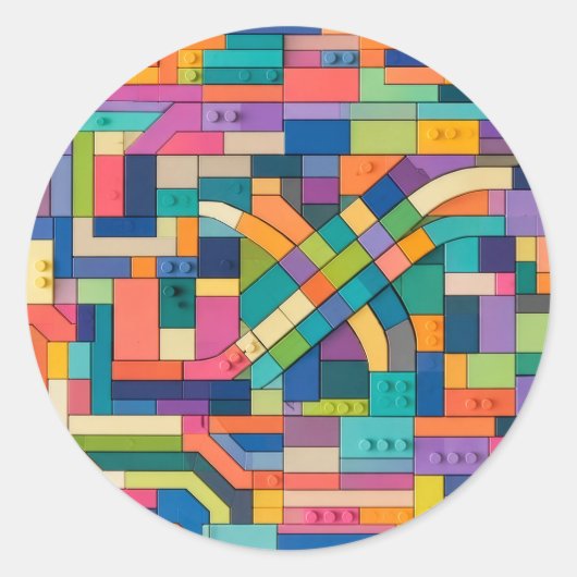 Colorful Circuitry Runder Aufkleber (Vorderseite)