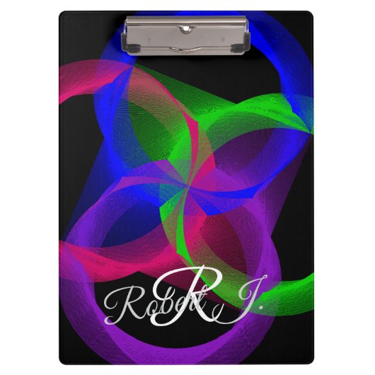 Colorful Circular Blend Geometric Clipboard Klemmbrett (Vorderseite)