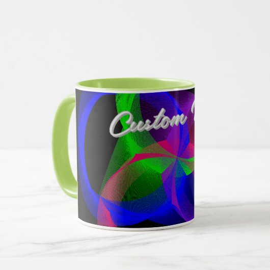 Colorful Circular Blend Geometric Coffee Mug Tasse (Vorderseite Links)