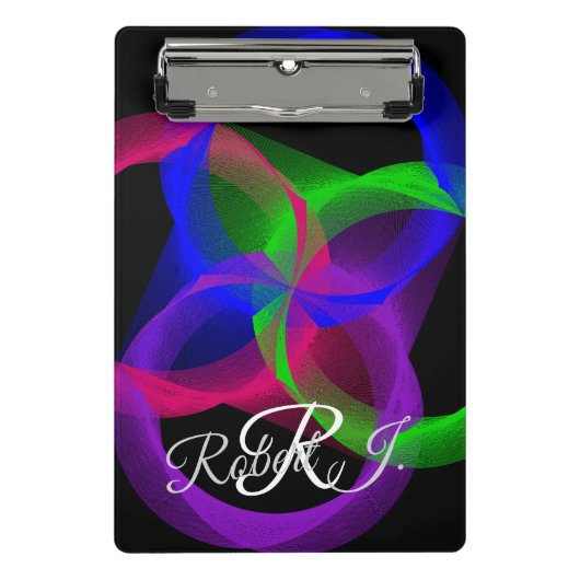 Colorful Circular Blend Geometric Mini Clipboard Klemmbrett (Vorderseite)