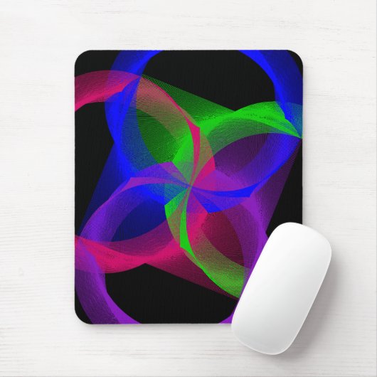 Colorful Circular Blend Geometric Mouse Pad Mousepad (Mit Mouse)