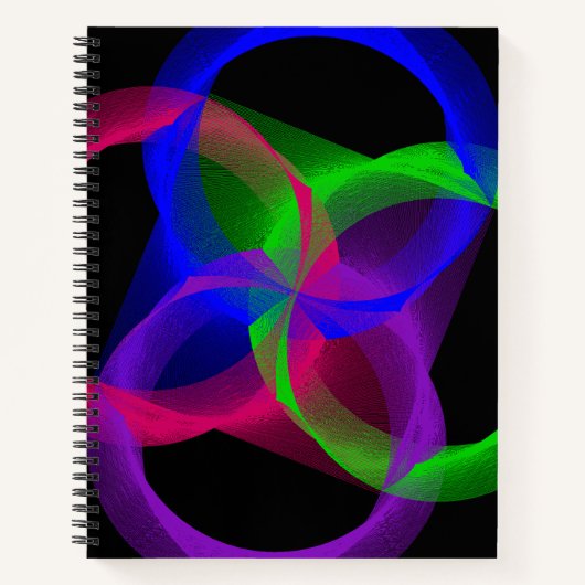 Colorful Circular Blend Geometric Spiral Notebook Notizblock (Vorderseite)
