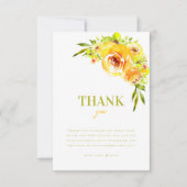 Colorful Citrus Green Yellow Floral Bridal Shower Dankeskarte (Vorderseite)