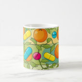 Colorful Citrus & Vitamin Pill Pattern Kaffeetasse (Mittel)