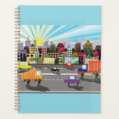 Colorful City Traffic Vibrant Urban Sunrise Planer (Vorderseite)