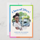Colorful Class 2026 Flower Frame Photo Graduation Ankündigung (Vorderseite)