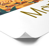 Colorful Classic Marbella Spain Travel Elegant Art Poster (Ecke)