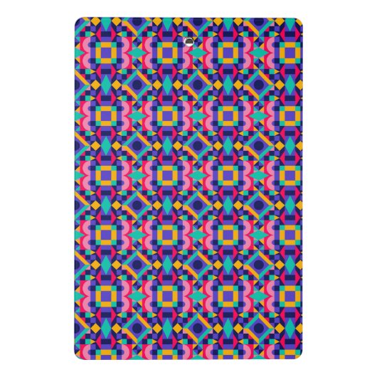 Colorful clipboard features a vibrant geometric  mini klemmbrett (Rückseite)