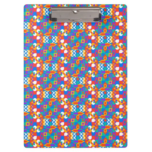 Colorful clipboard with a vibrant geometric  klemmbrett (Vorderseite)