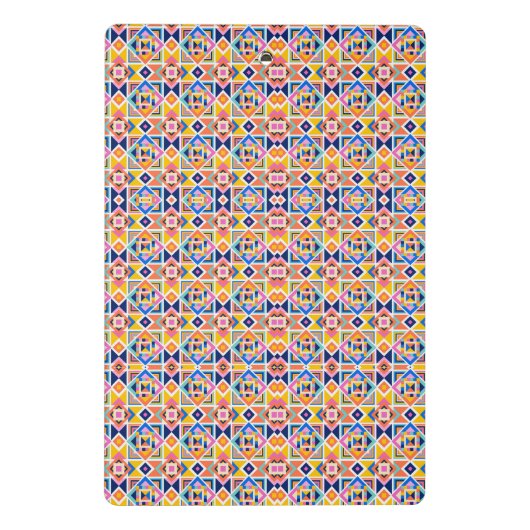 Colorful clipboard with a vibrant geometric  mini klemmbrett (Rückseite)