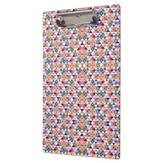 Colorful clipboard with geometric pattern klemmbrett (Links)