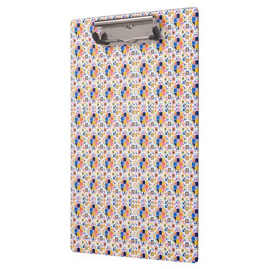 Colorful clipboard with geometric pattern klemmbrett (Links)